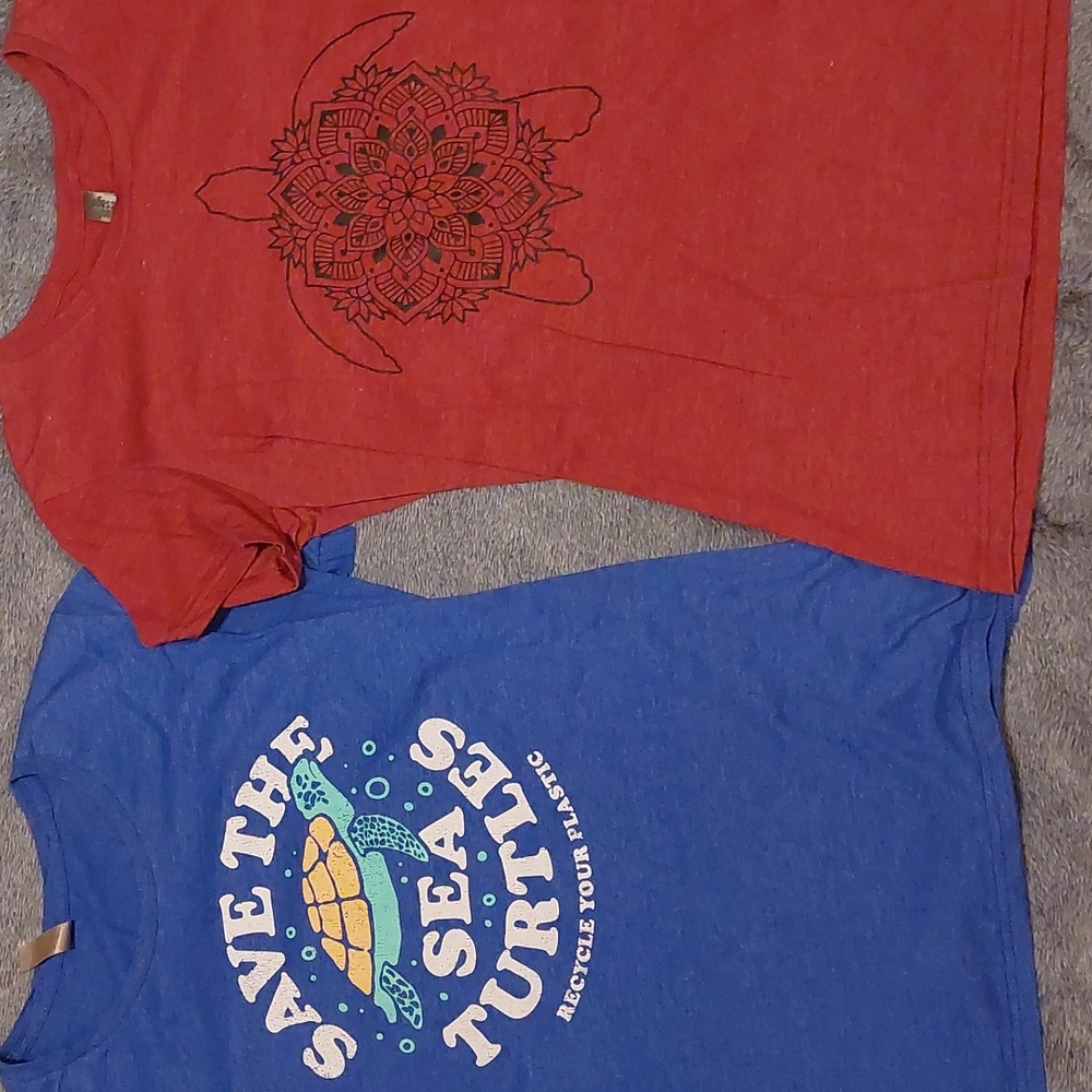 2 Turtle Shirts, Size Large